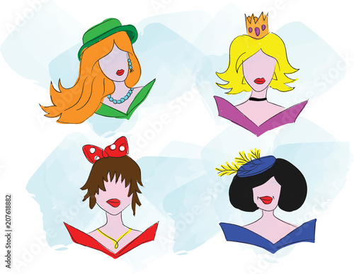 Abstract woman s faces