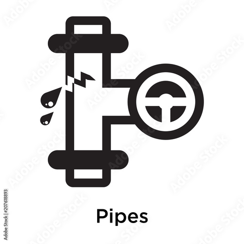 Pipes icon vector sign and symbol isolated on white background  Pipes logo concept