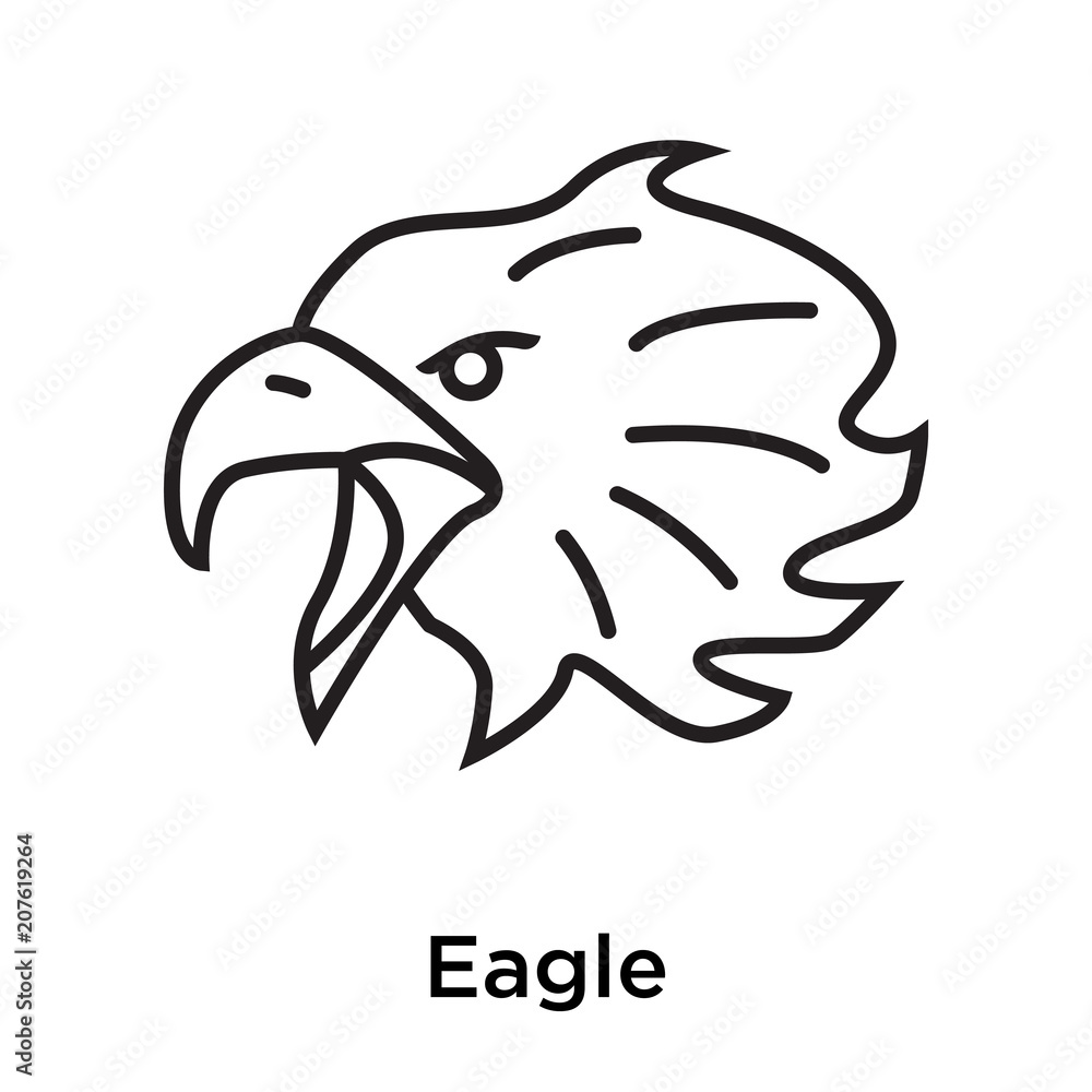 Naklejka premium Eagle icon vector sign and symbol isolated on white background, Eagle logo concept