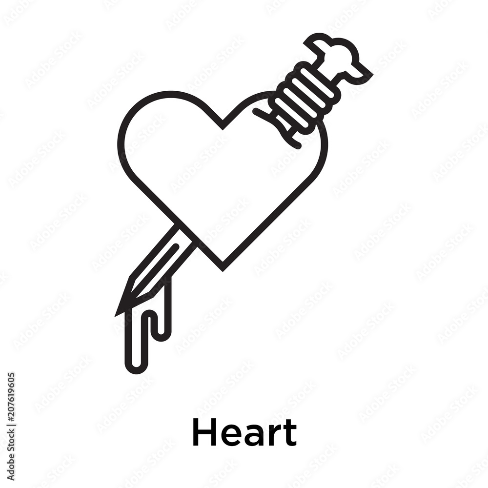 Heart icon vector sign and symbol isolated on white background, Heart logo concept Heart icon vector sign and symbol isolated on white background, Heart logo concept