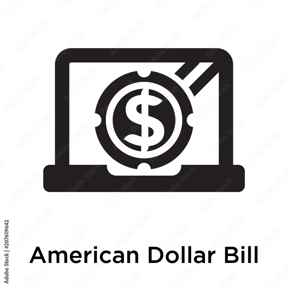 American Dollar Bill icon vector sign and symbol isolated on white background, American Dollar Bill logo concept American Dollar Bill icon vector sign and symbol isolated on white background, American Dollar Bill logo concept