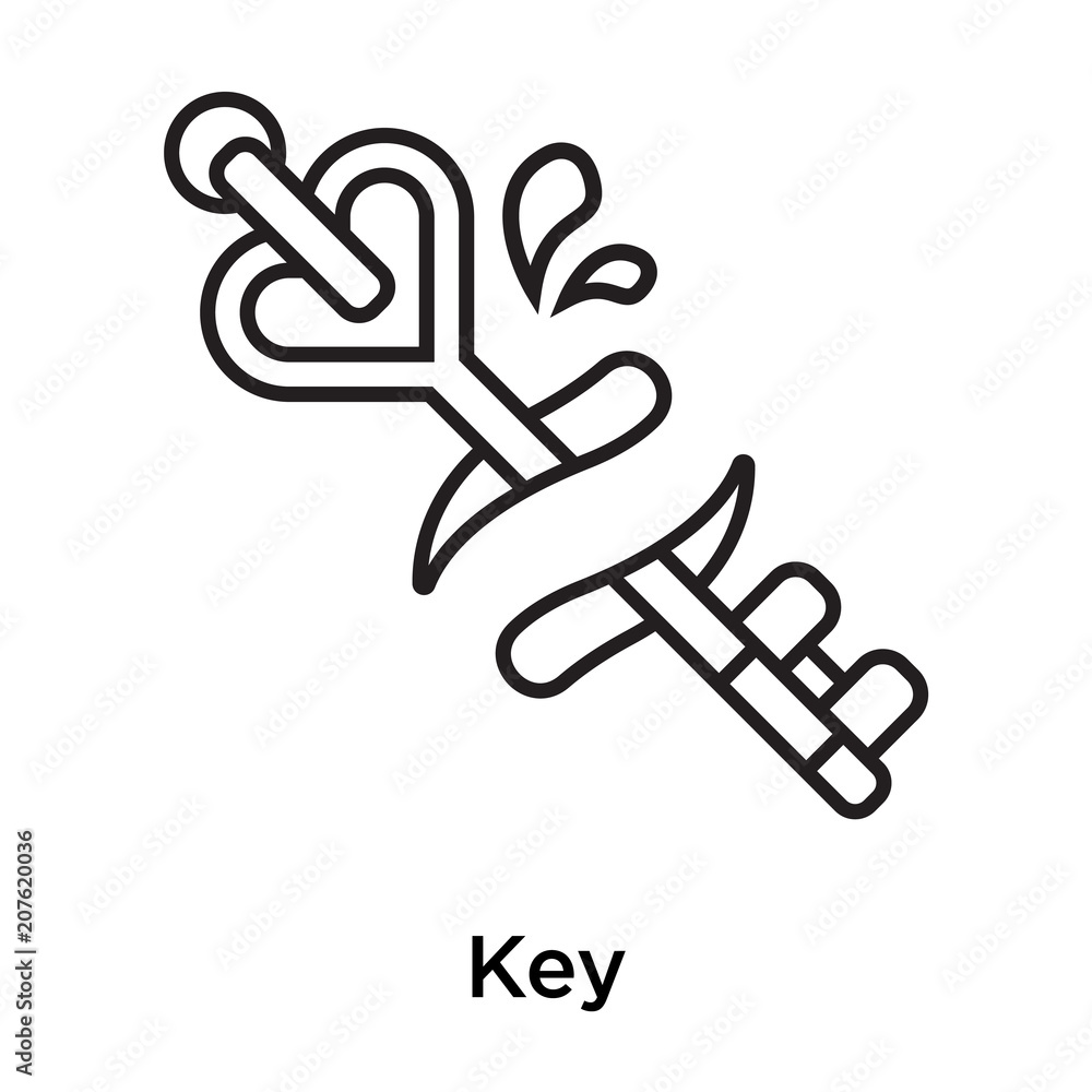 Key icon vector sign and symbol isolated on white background, Key logo concept Key icon vector sign and symbol isolated on white background, Key logo concept