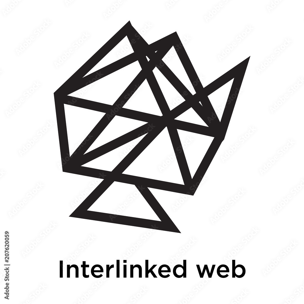 Interlinked web icon vector sign and symbol isolated on white background, Interlinked web logo concept Interlinked web icon vector sign and symbol isolated on white background, Interlinked web logo concept
