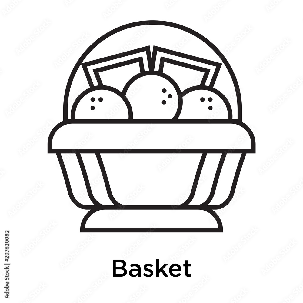 Basket icon vector sign and symbol isolated on white background