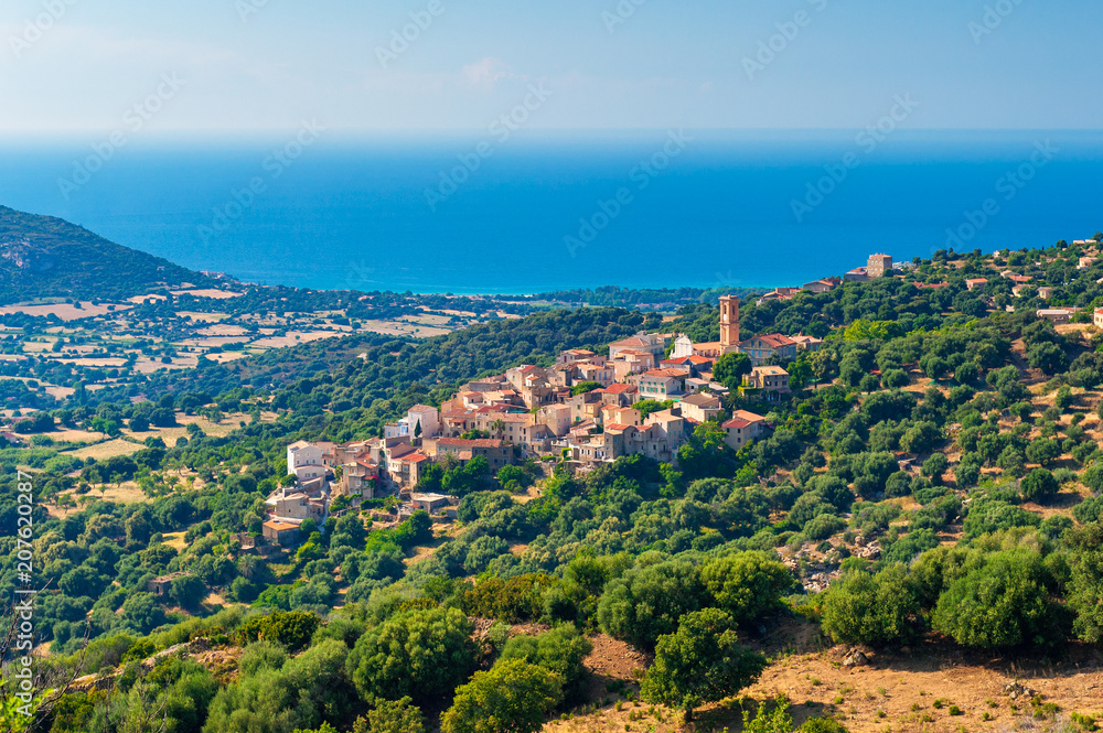 Village of Sant'Antonino in Corsica France