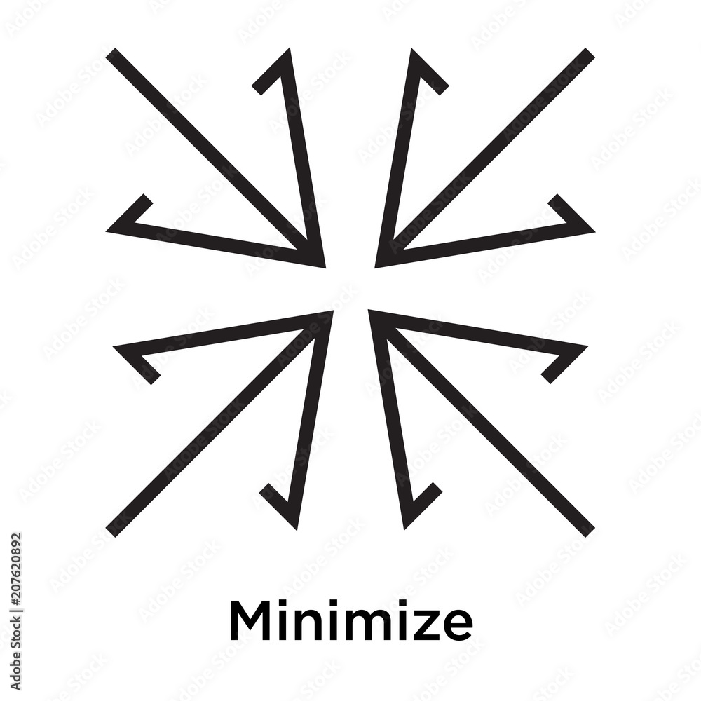 Fototapeta premium Minimize icon vector sign and symbol isolated on white background, Minimize logo concept