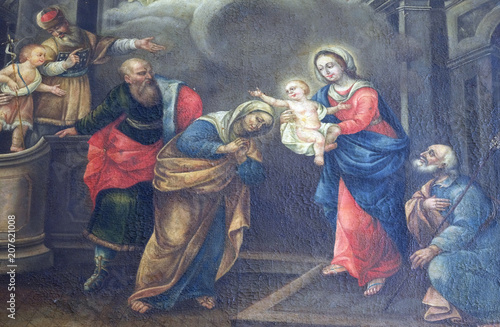 Nativity Scene painting in the convent of the Friars Minor in Dubrovnik