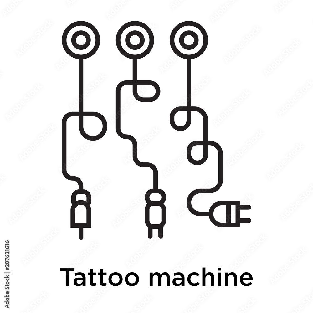 Tattoo machine icon vector sign and symbol isolated on white background, Tattoo machine logo concept Tattoo machine icon vector sign and symbol isolated on white background, Tattoo machine logo concept