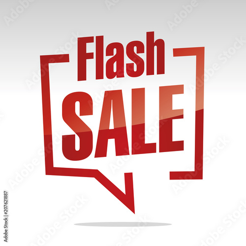Flash sale in brackets white red isolated sticker icon