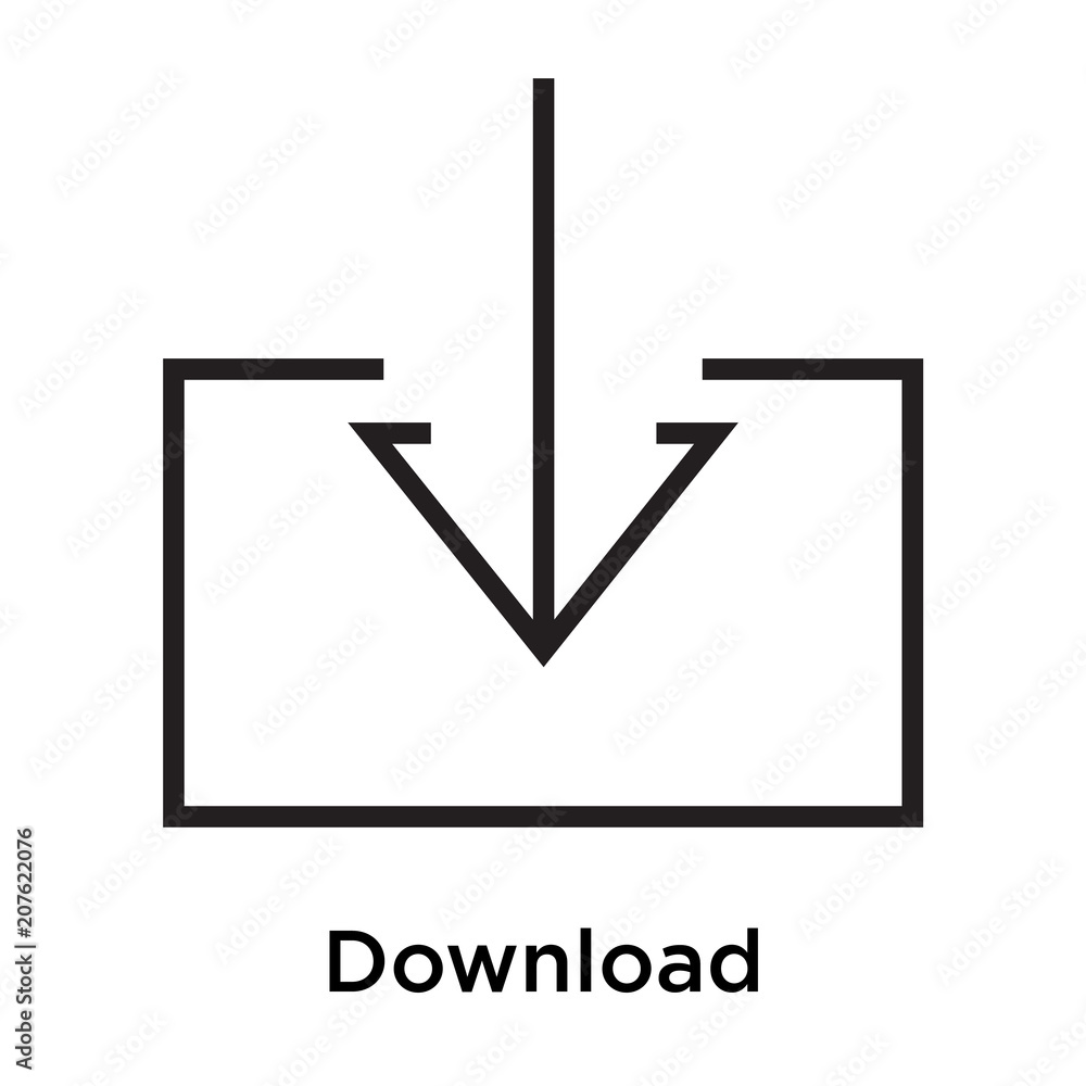 Download icon vector sign and symbol isolated on white background, Download logo concept Download icon vector sign and symbol isolated on white background, Download logo concept