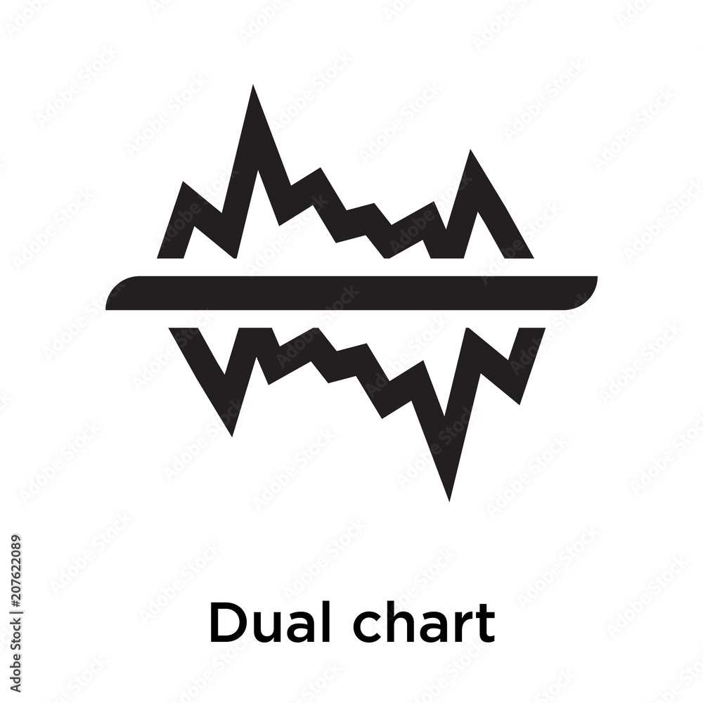 Dual chart icon vector sign and symbol isolated on white background, Dual chart logo concept Dual chart icon vector sign and symbol isolated on white background, Dual chart logo concept