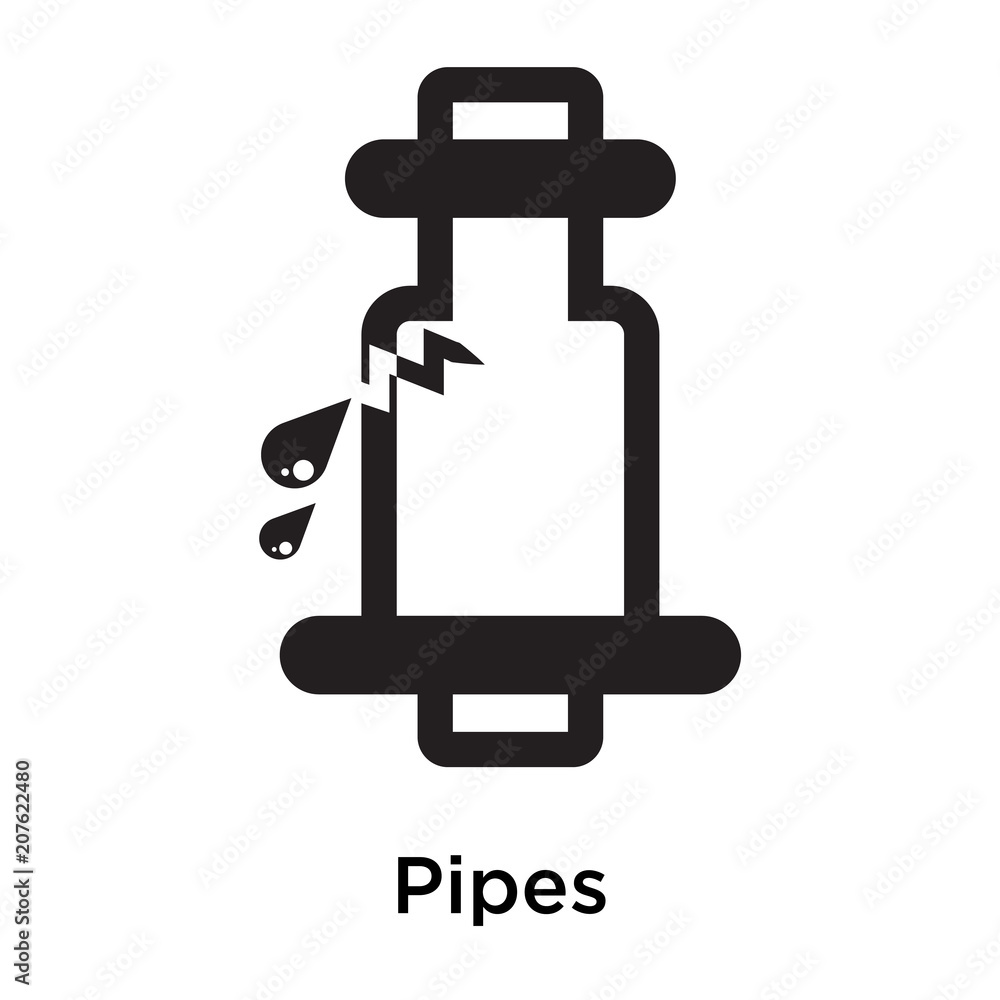 Pipes icon vector sign and symbol isolated on white background, Pipes logo concept Pipes icon vector sign and symbol isolated on white background, Pipes logo concept