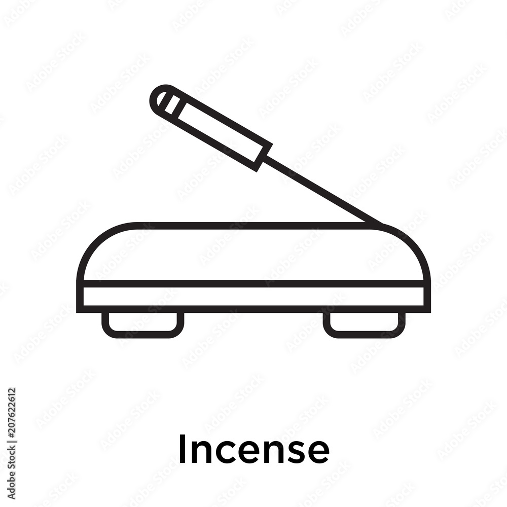 Incense icon vector sign and symbol isolated on white background Incense icon vector sign and symbol isolated on white background