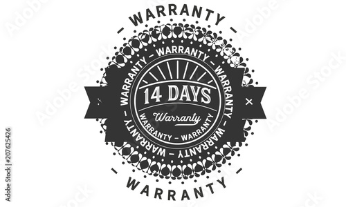 14 days warranty icon vintage rubber stamp guarantee