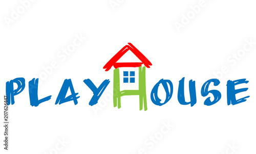 Playhouse Spielhaus Logo Design Template 