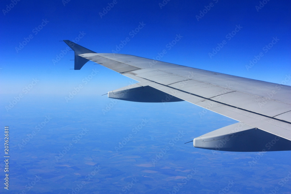 Aircraft wing in the air Aircraft wing in the air