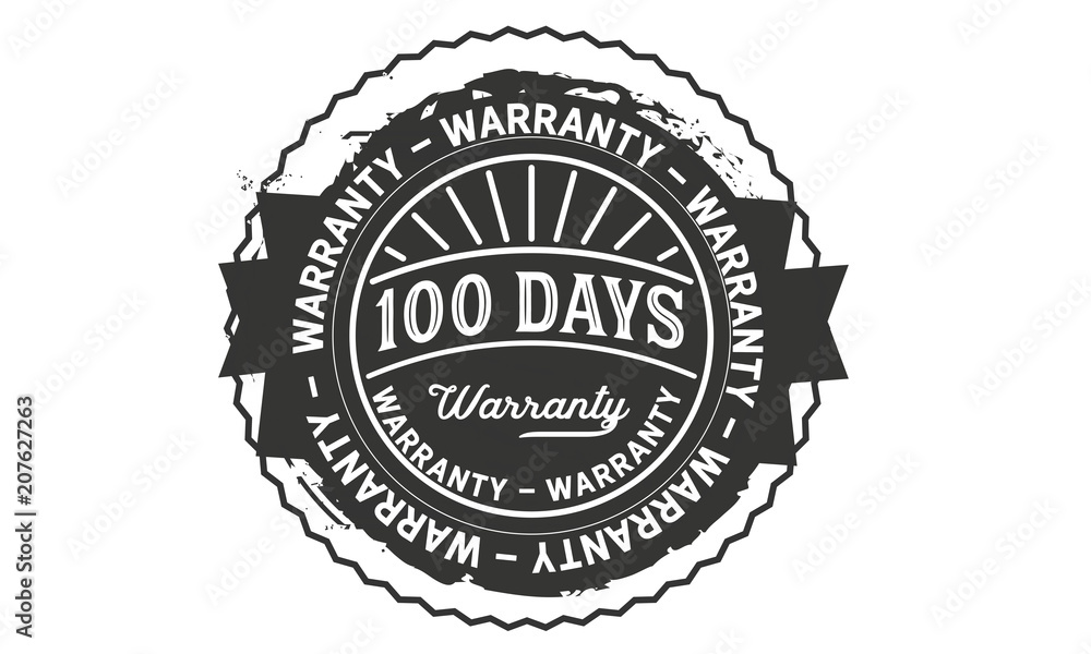 Obraz premium 100 days warranty icon vintage rubber stamp guarantee