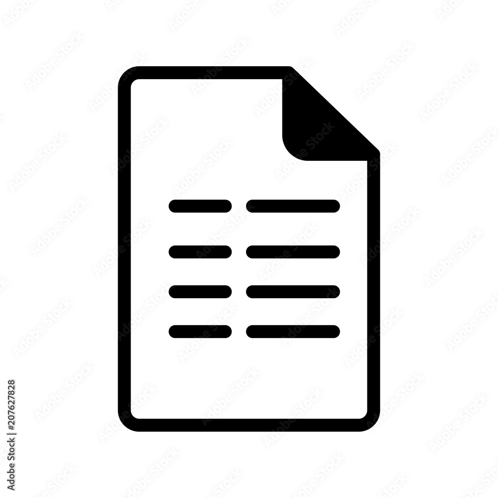 Vector file icon with folded black corner Vector file icon with folded black corner