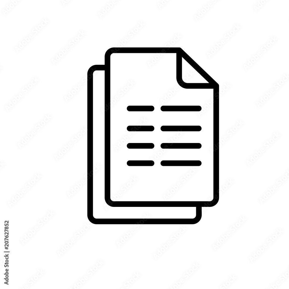 Vector two files icon with folded corner Vector two files icon with folded corner