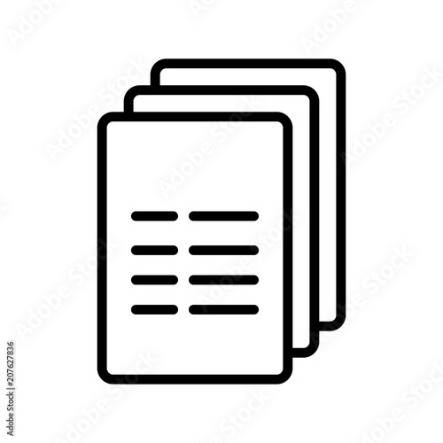 Vector three file icons in a row