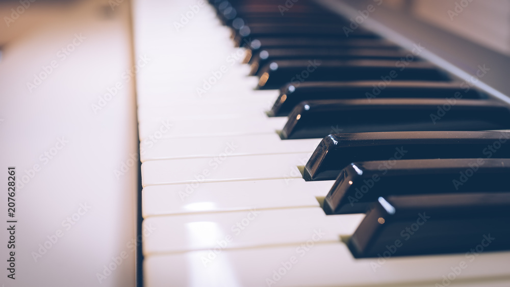 Keyboard of Old Piano in The Dark Keyboard of Old Piano in The Dark