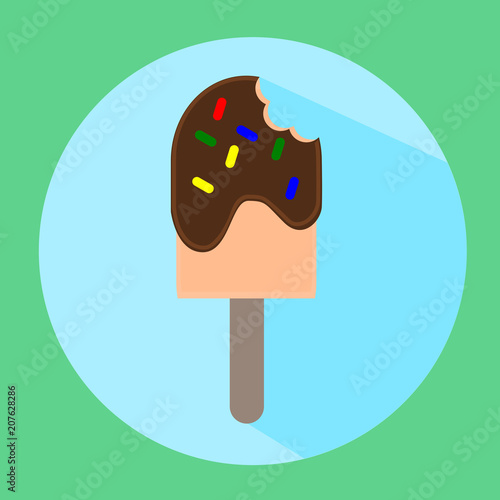 ice scream stick flat lay illustration vector.