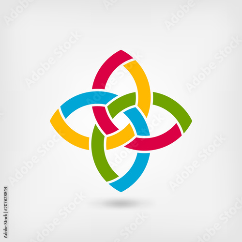 multicolor abstract intertwining symbol