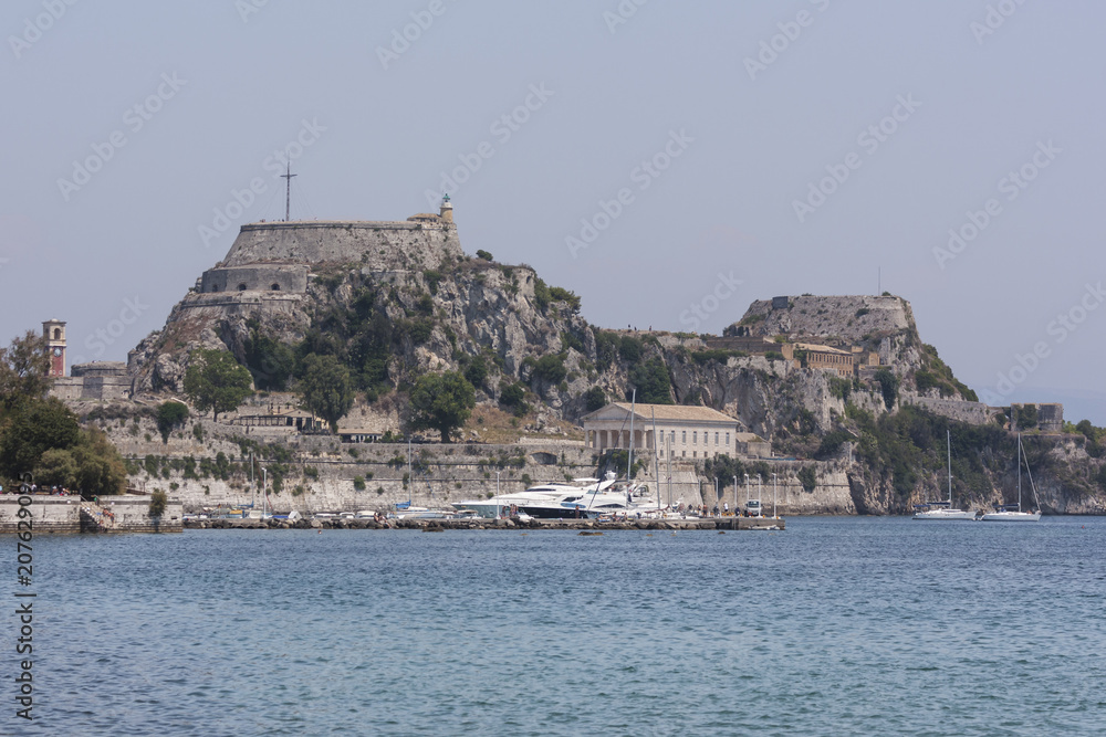 Old fortress on corfu island seen from the sea Old fortress on corfu island seen from the sea