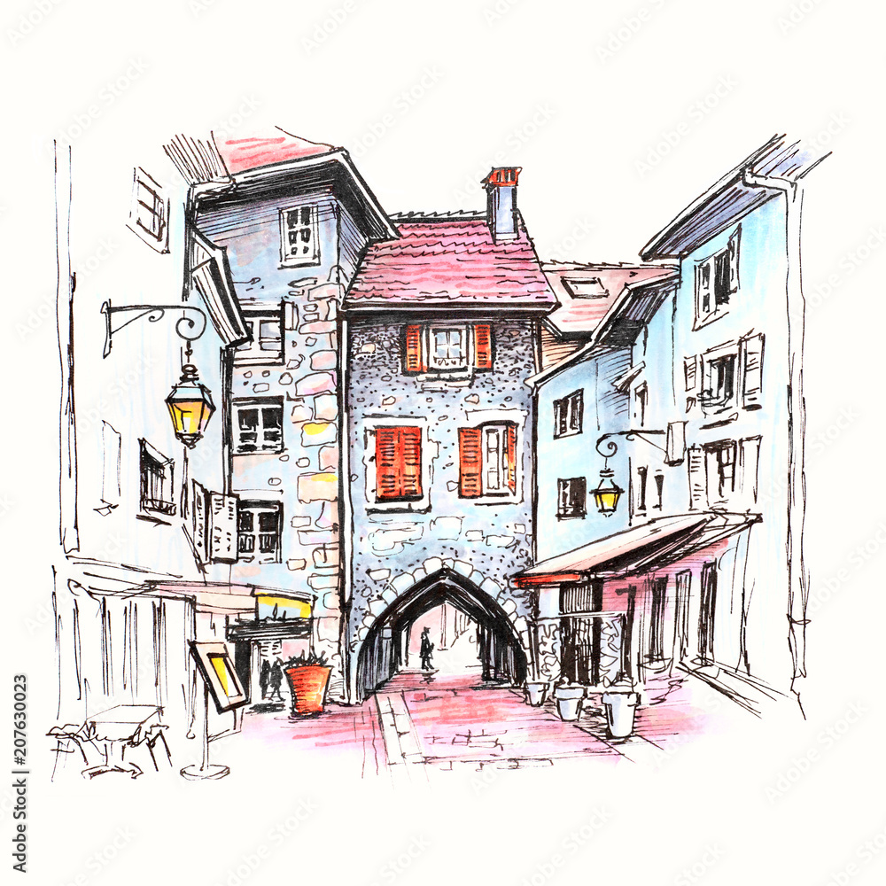 Learn to draw how to draw a city 241009 pencil colour