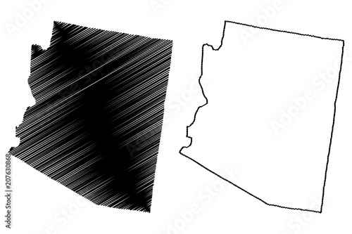 Arizona map vector illustration, scribble sketch Arizona map