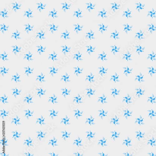 Light blue seamless pattern background. Stencil for printed matter, print on fabric or textile, clothes and ceramic. Creative template for design products decoration. Symmetric kaleidoscope wallpaper.
