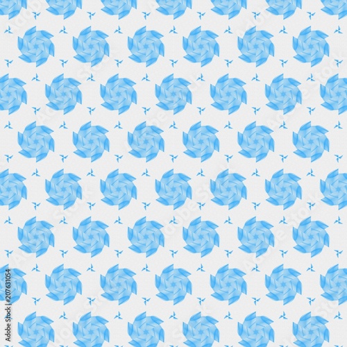 Light blue seamless pattern background. Stencil for printed matter  print on fabric or textile  clothes and ceramic. Creative template for design products decoration. Symmetric kaleidoscope wallpaper.