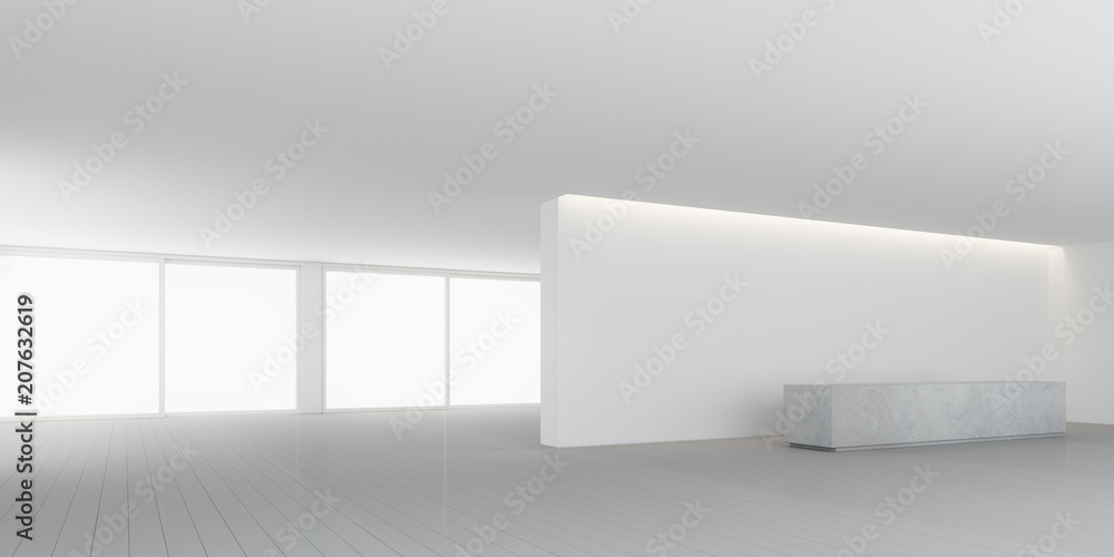 3D rendering of white room space with interior lighting and sun light cast the window shadow on the wall and floor,Perspective of minimal design architecture. 3D rendering of white room space with interior lighting and sun light cast the window shadow on the wall and floor,Perspective of minimal design architecture.