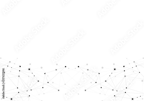 Abstract connection background with lines and dots. Geometric network connection