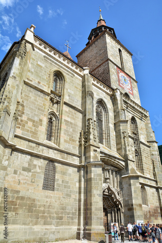 Black Church exterior in Old Town of Brasov, Romania