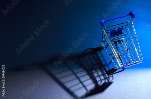 Shopping Cart on a blue background