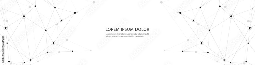 Vector banner design, network connection with lines and dots Vector banner design, network connection with lines and dots