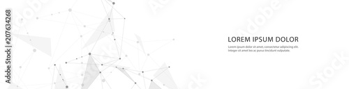 Vector banner design, network connection with lines and dots