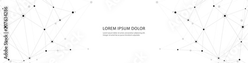 Vector banner design, network connection with lines and dots