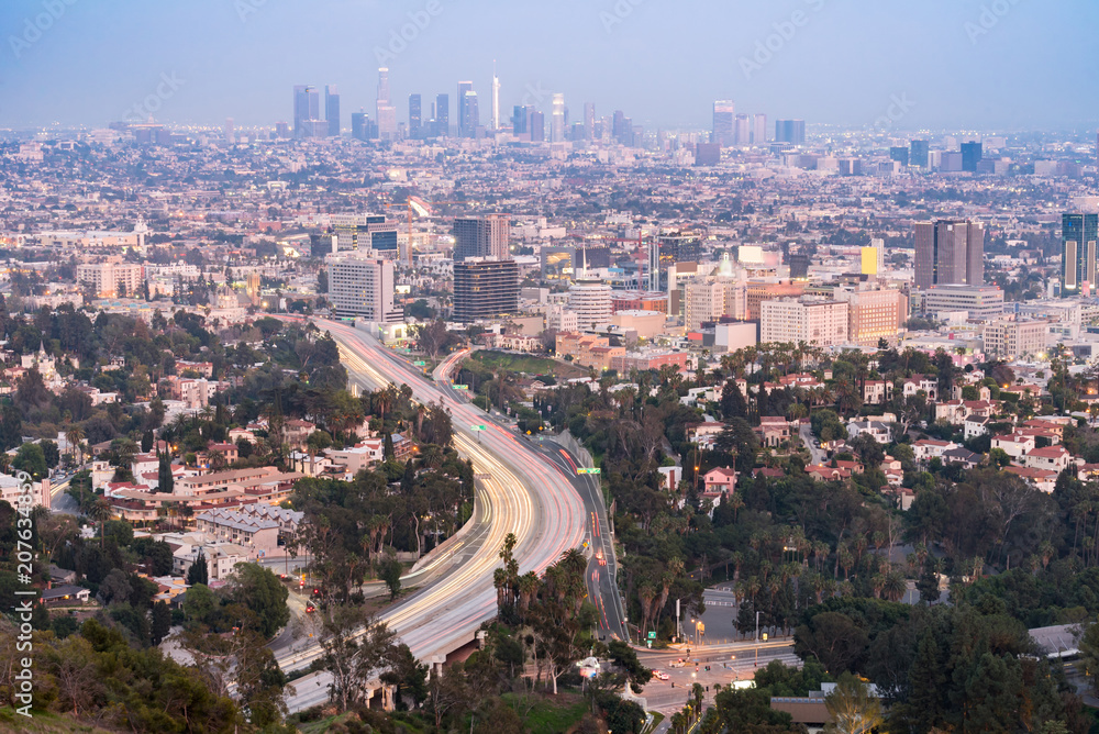 Obraz premium Los Angeles Cityscape Sunset