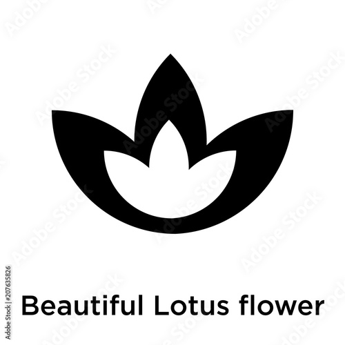 Beautiful Lotus flower icon vector sign and symbol isolated on white background, Beautiful Lotus flower logo concept