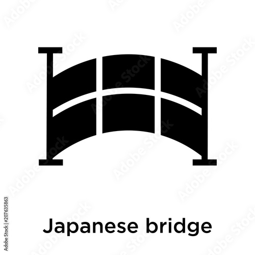 Japanese bridge icon vector sign and symbol isolated on white background, Japanese bridge logo concept