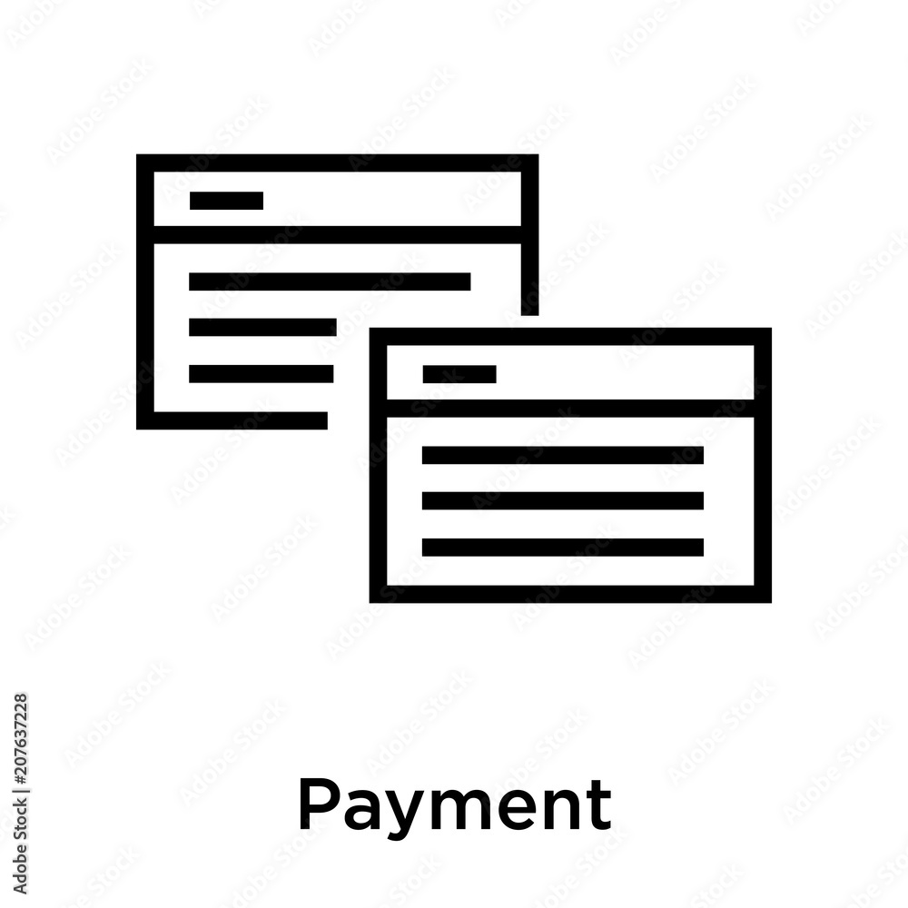 Payment icon vector sign and symbol isolated on white background, Payment logo concept Payment icon vector sign and symbol isolated on white background, Payment logo concept