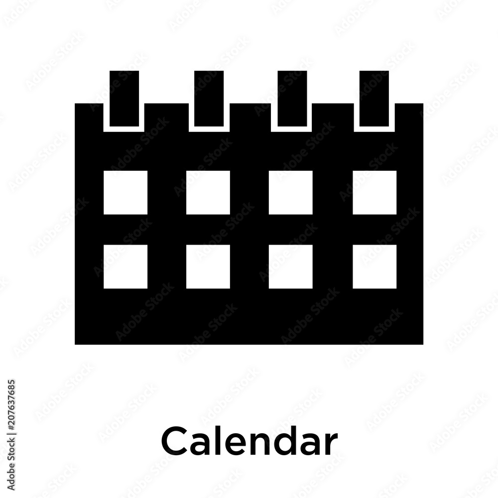 Calendar icon vector sign and symbol isolated on white background, Calendar logo concept Calendar icon vector sign and symbol isolated on white background, Calendar logo concept