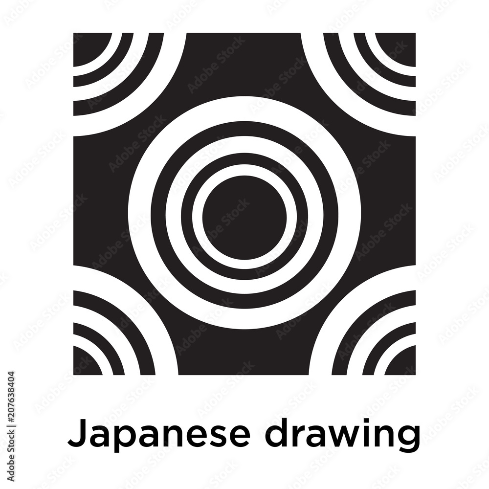 Japanese drawing icon vector sign and symbol isolated on white