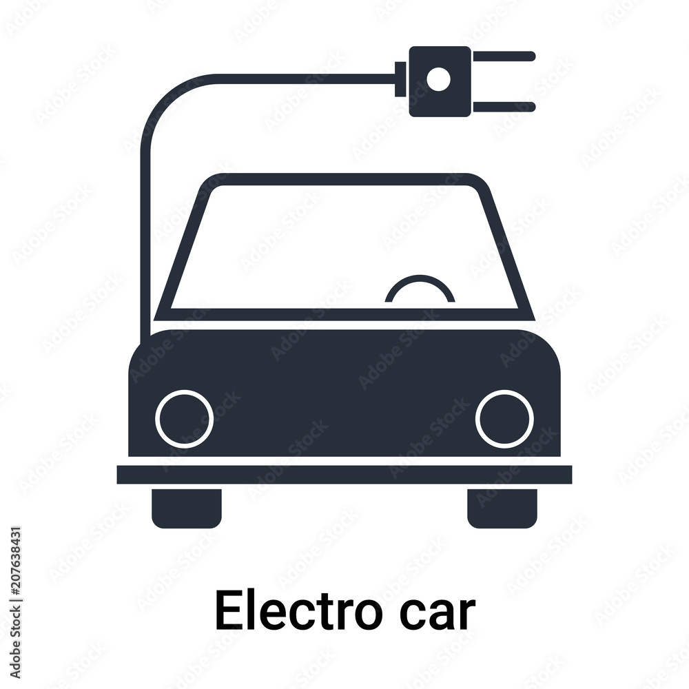 Electro car icon vector sign and symbol isolated on white background, Electro car logo concept