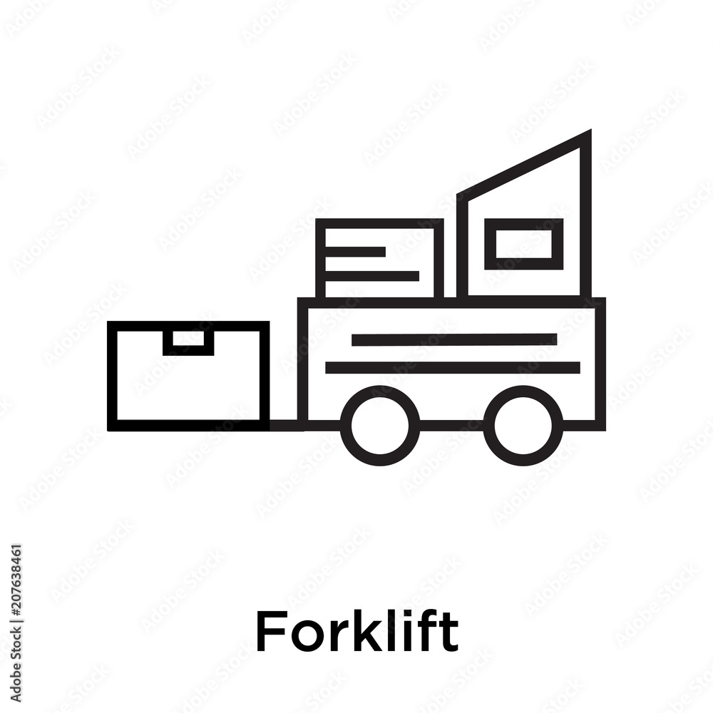 Forklift icon vector sign and symbol isolated on white background, Forklift logo concept