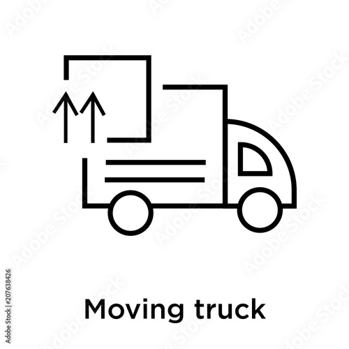 Moving truck icon vector sign and symbol isolated on white background, Moving truck logo concept