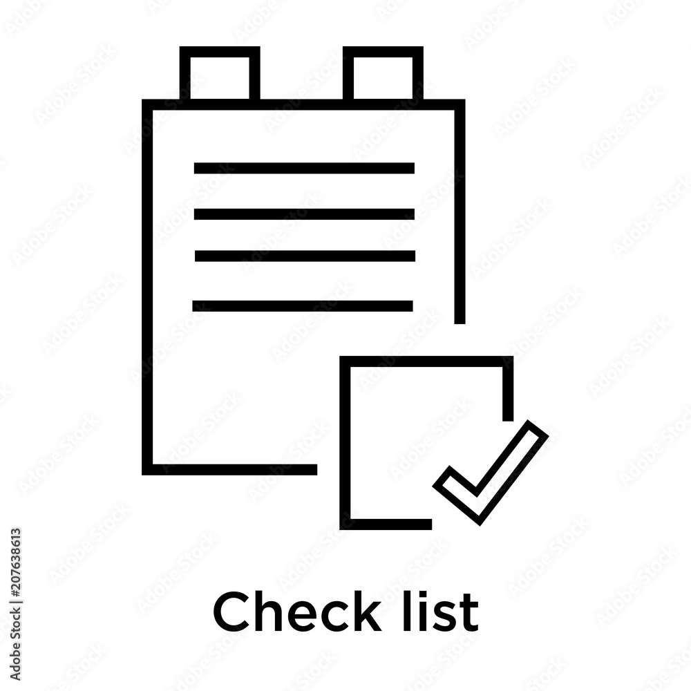 Check list icon vector sign and symbol isolated on white background, Check list logo concept Check list icon vector sign and symbol isolated on white background, Check list logo concept