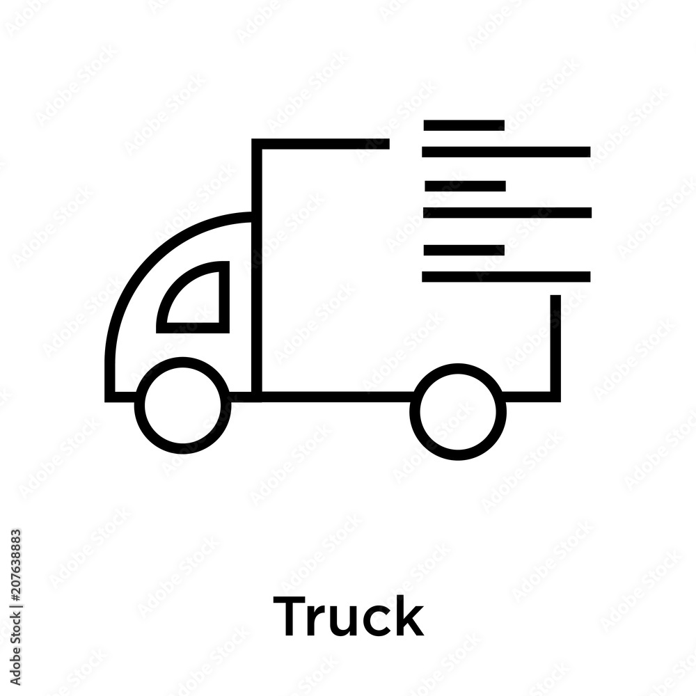 Truck icon vector sign and symbol isolated on white background, Truck logo concept Truck icon vector sign and symbol isolated on white background, Truck logo concept